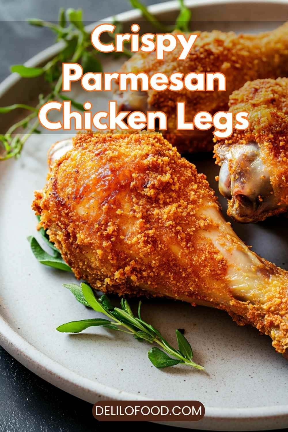 crispy chicken legs, golden baked drumsticks with crunchy skin, juicy oven-roasted chicken with fresh herbs, cozy homemade dinner, high-end food photography