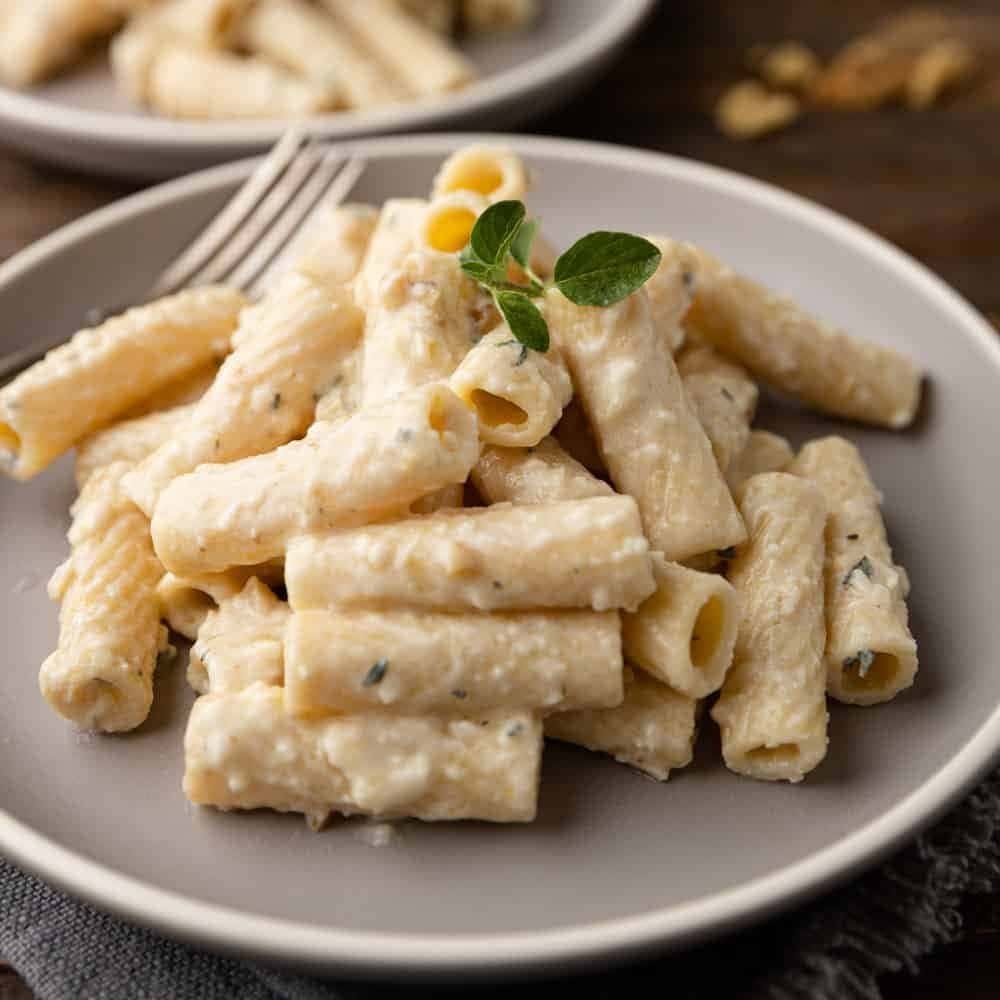 Creamy white pesto pasta made with ricotta, parmesan, garlic, and herbs — rich, smooth, and comforting