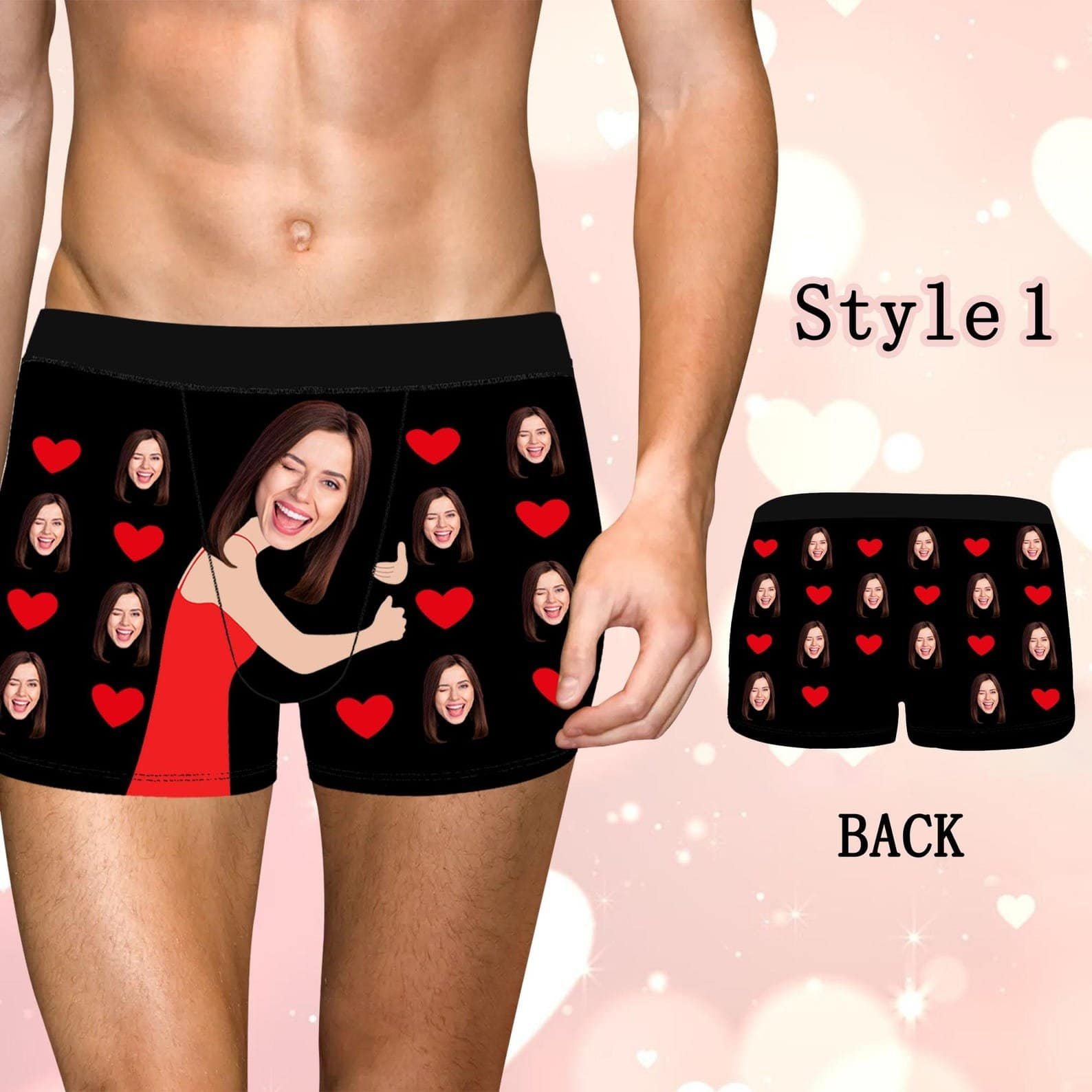 Custom face boxers with personalized photo print, a fun Valentine’s Day gift idea