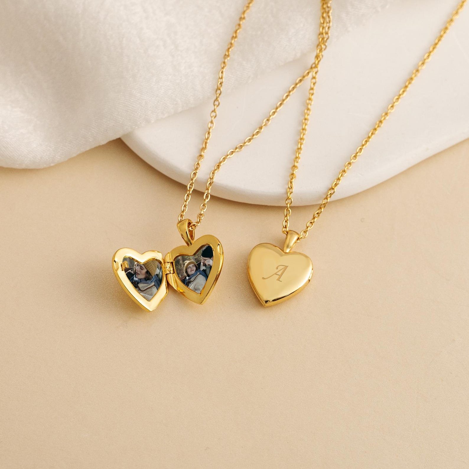 Personalized heart locket necklace with custom photo or engraving, a meaningful Valentine’s Day gift