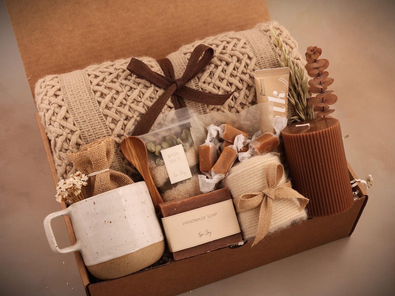 Hug in a Box encouragement gift with comforting items and message cards, a meaningful Valentine’s Day gift