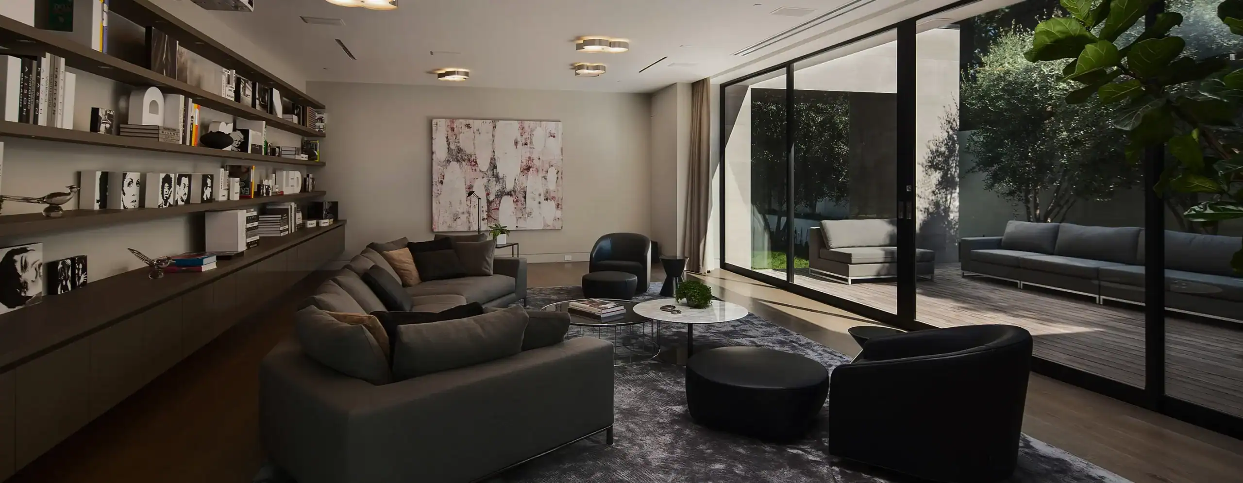 modern open space living room