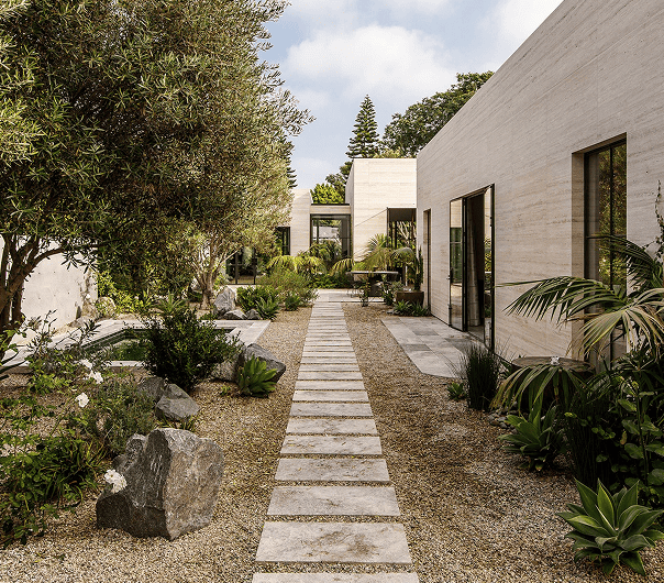Stone path landscaping