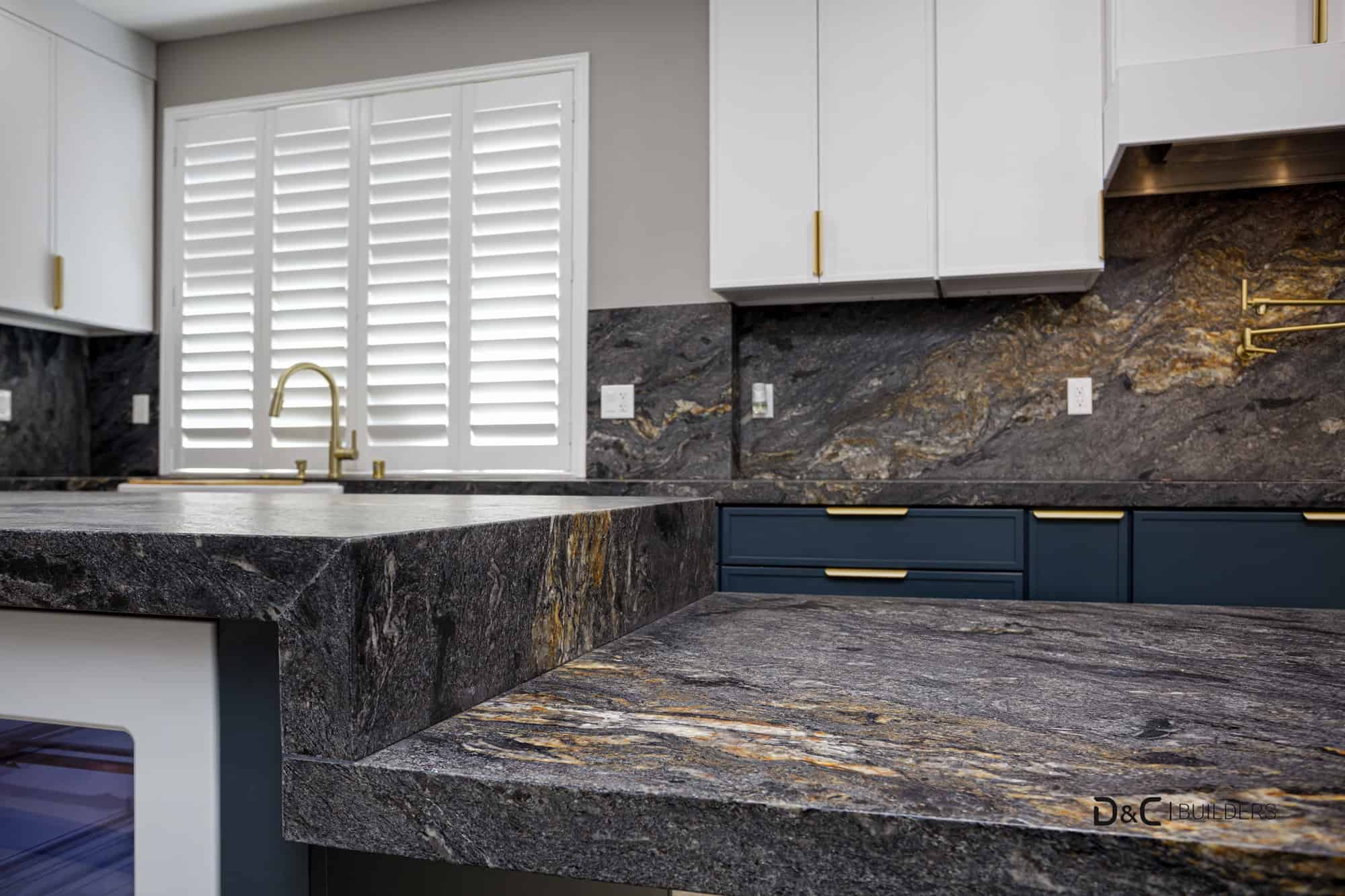 Custom kitchen renovation in Southern California with two-tone cabinets and luxury finishes