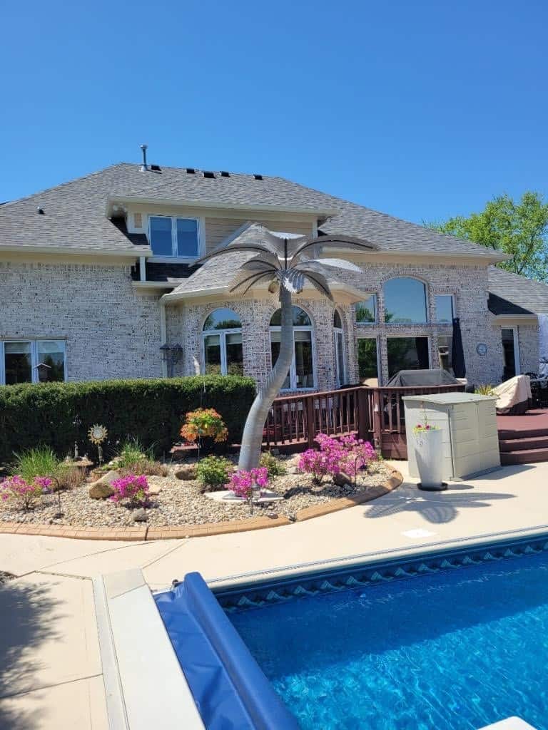 Designer Palm installed beside a private pool