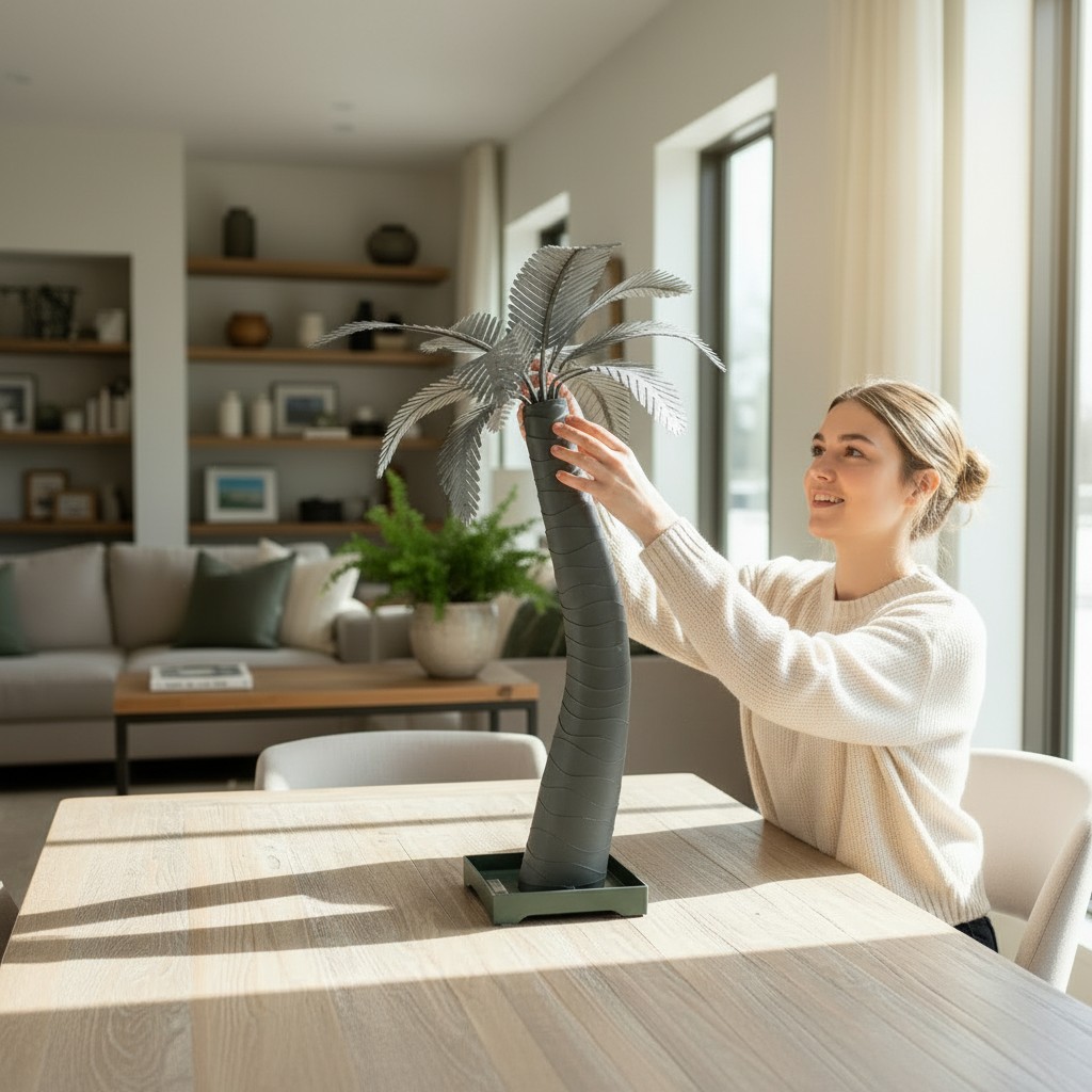 3-foot Tabletop Palm styled in a living space