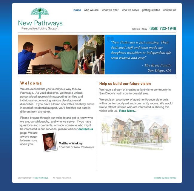 New Pathways Website Design