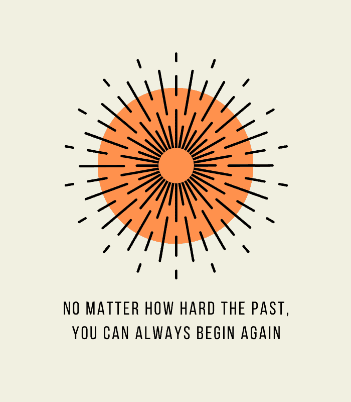 Begin Again Motivational Quote Wall Art