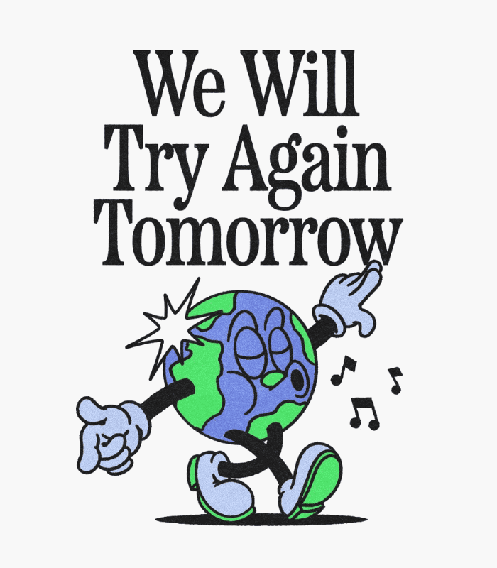 Try Again Tomorrow Motivational Quote Wall Art