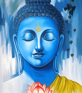 Blissful Painted Buddha Wall Art