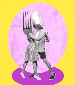 Dancing Spoon and Fork Wall Art