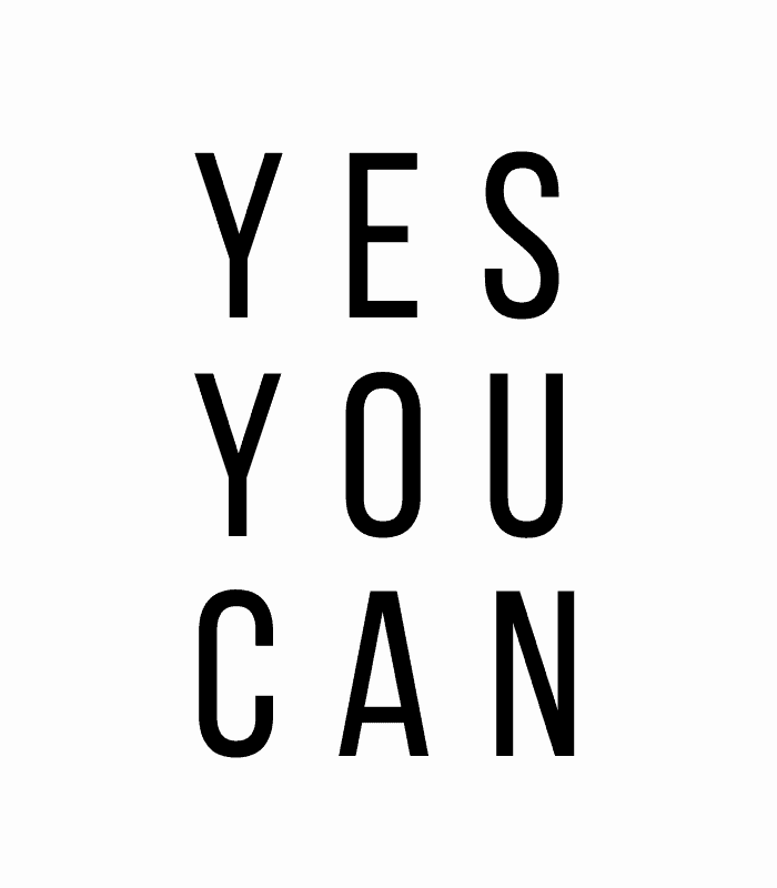 Yes You Can Motivational Quote Wall Art