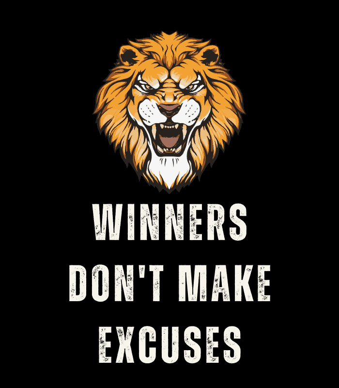Winners Don’t Make Excuse Inspirational Quote Wall Art