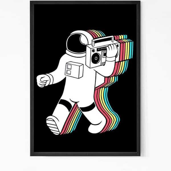 Astronaut with Boombox Wall Art