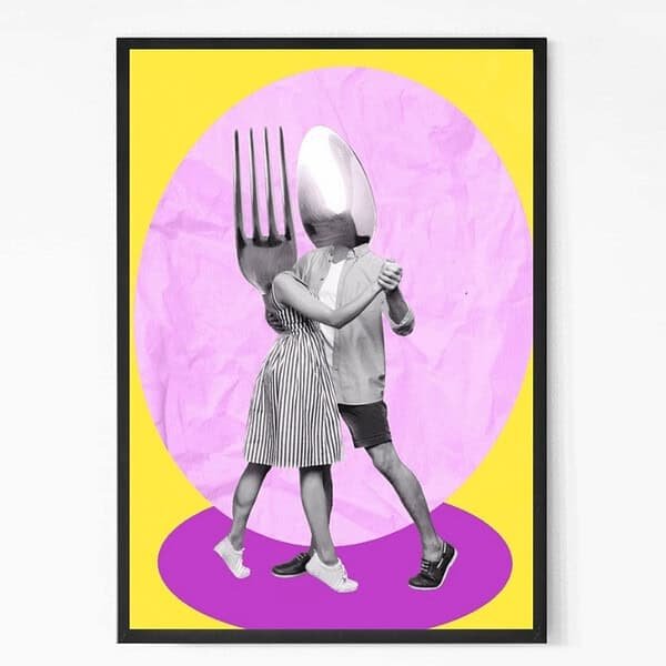 Dancing Spoon and Fork Wall Art