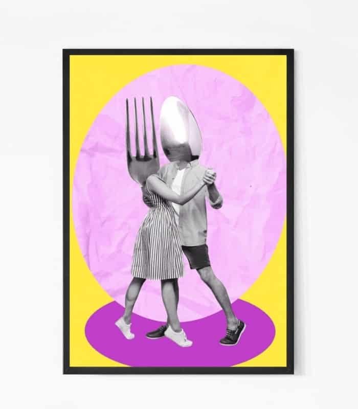 Dancing Spoon and Fork Wall Art