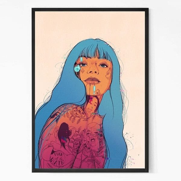 Girl with a Tattoo Wall art