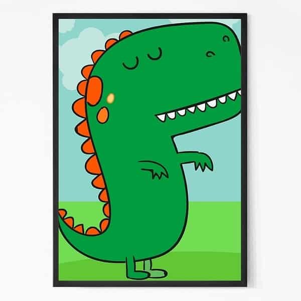 Green T-Rex Wall Art For Kid’s room