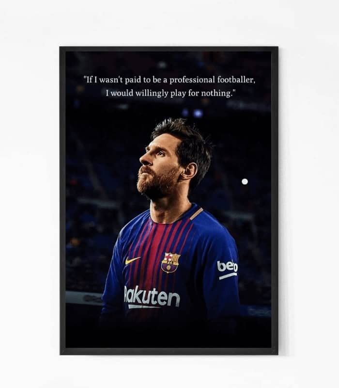 Iconic Lionel Messi Inspirational Quote Wall Art