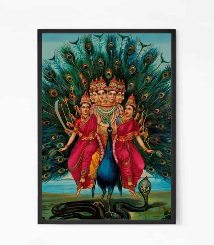Kartikeya With Valli And Deviyani Wall Art Kartikeya With Valli And Deviyani Wall Art