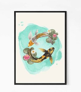 Koi Fish Painting Wall Art