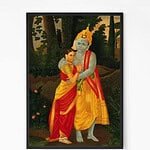 Krishna embracing Radha Wall Art