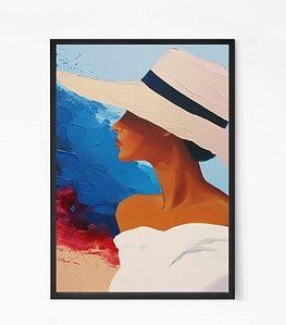 Lady With Hat Painting Wall Art