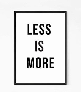 Less is More Motivational Quote Wall Art