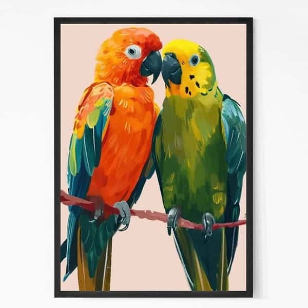 Love parrots Painting Wall Art