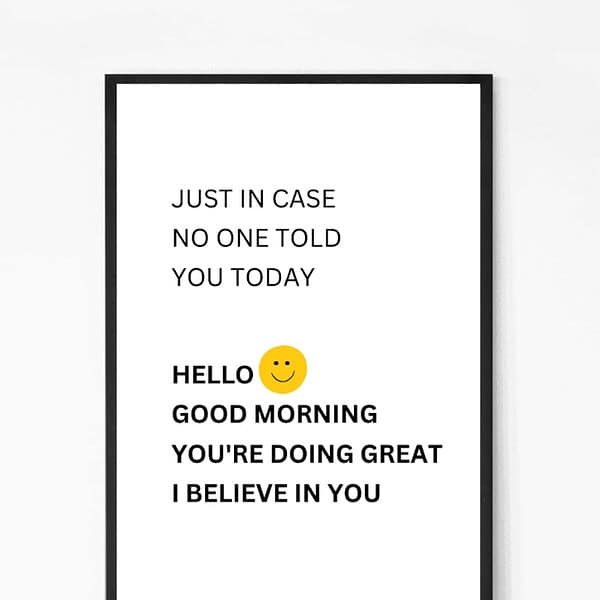 Morning Motivation Quote Wall Art