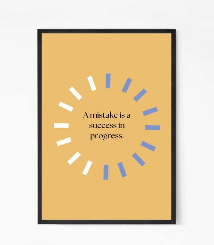 Success In Progress Quote Wall Art