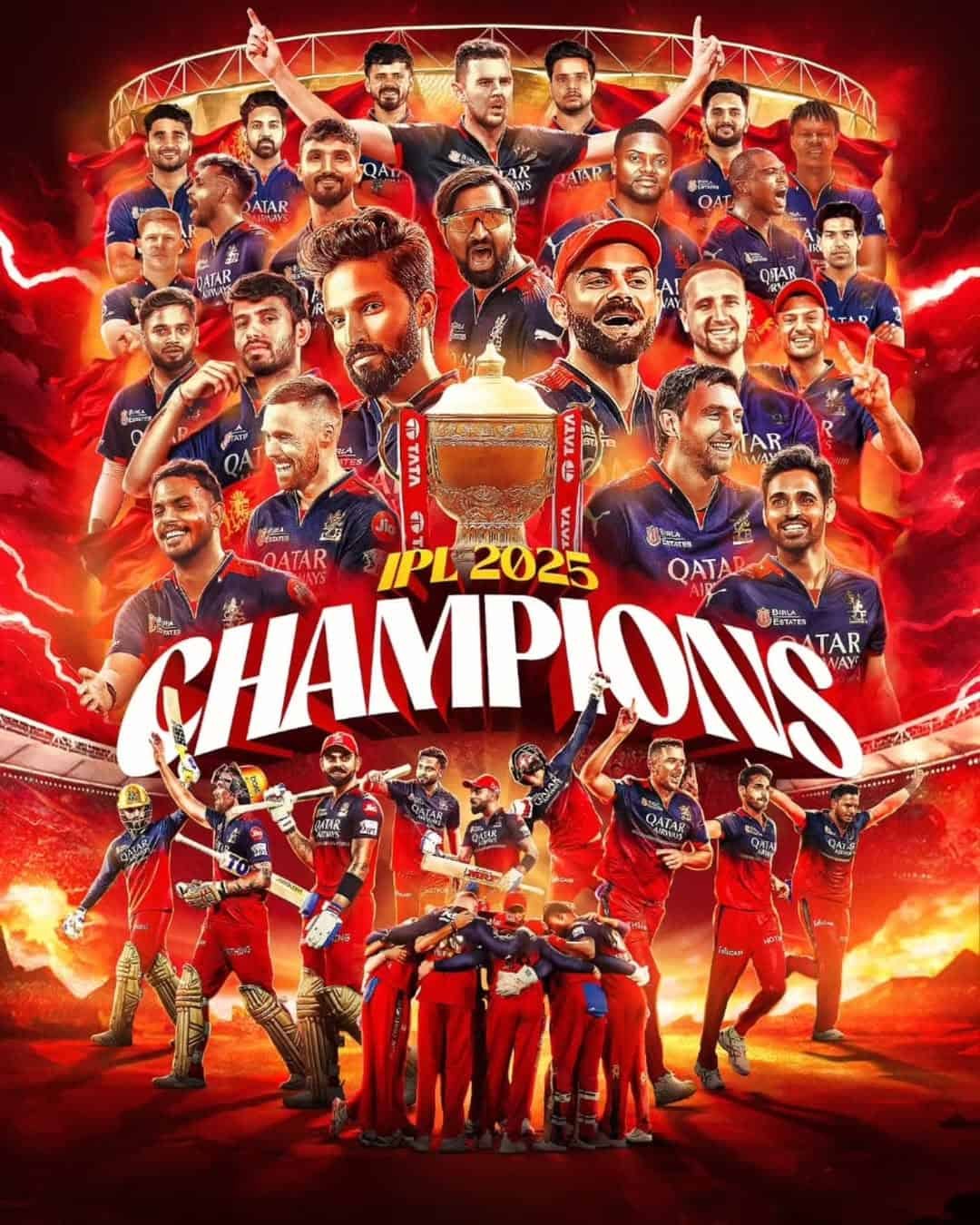 RCB IPL Champions Wall Art