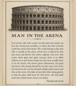 Man In The Arena Quote Wall Art