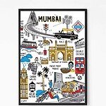 Mumbai Map Wall Art