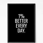 One Percent Better Everyday Quote wall art