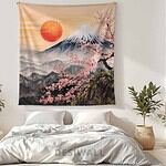 Buy Mount fuji with cherry Tree Tapestry Wall Art
