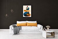 Balance Stones minimalistic wall art displayed in a modern living room