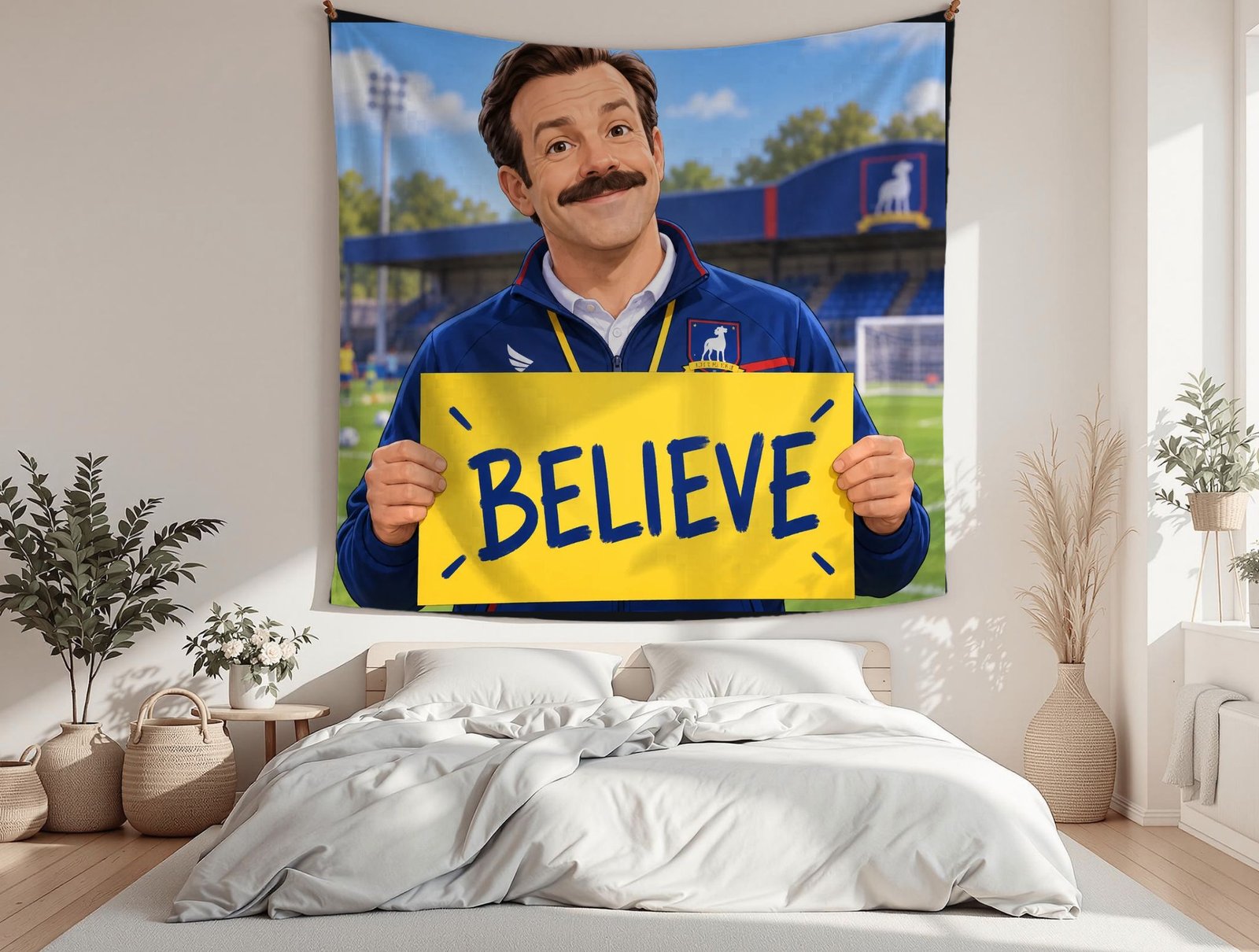 Believe Quote by Ted Lasso Wall Tapestry | Famous Quotes Wall Tapestry - Image 1