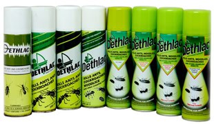Dethlac insect repellent spray bottles for effective pest control.