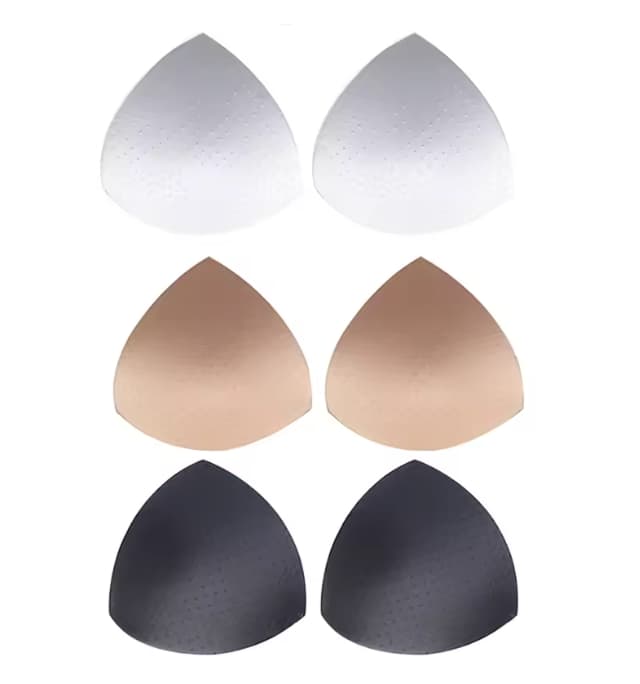 white, nude and black removable pads for bikini