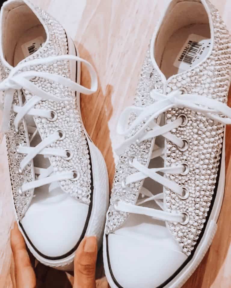 All star converse shoes with swarovski crystals