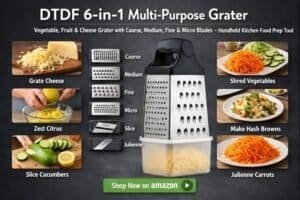 DTDF 6-in-1 Multi-Purpose Grater – Vegetable, Fruit & Cheese Grater