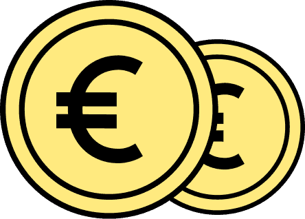 Illustration von zwei Euromünzen