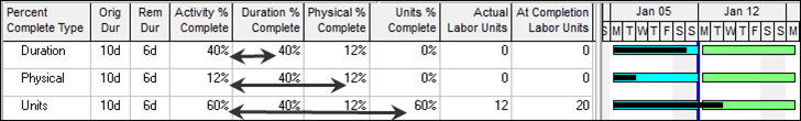 Understanding Oracle Primavera P6 Activity % Complete