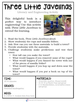Three Little Javelinas | STEM and Literacy Activity - Image 2