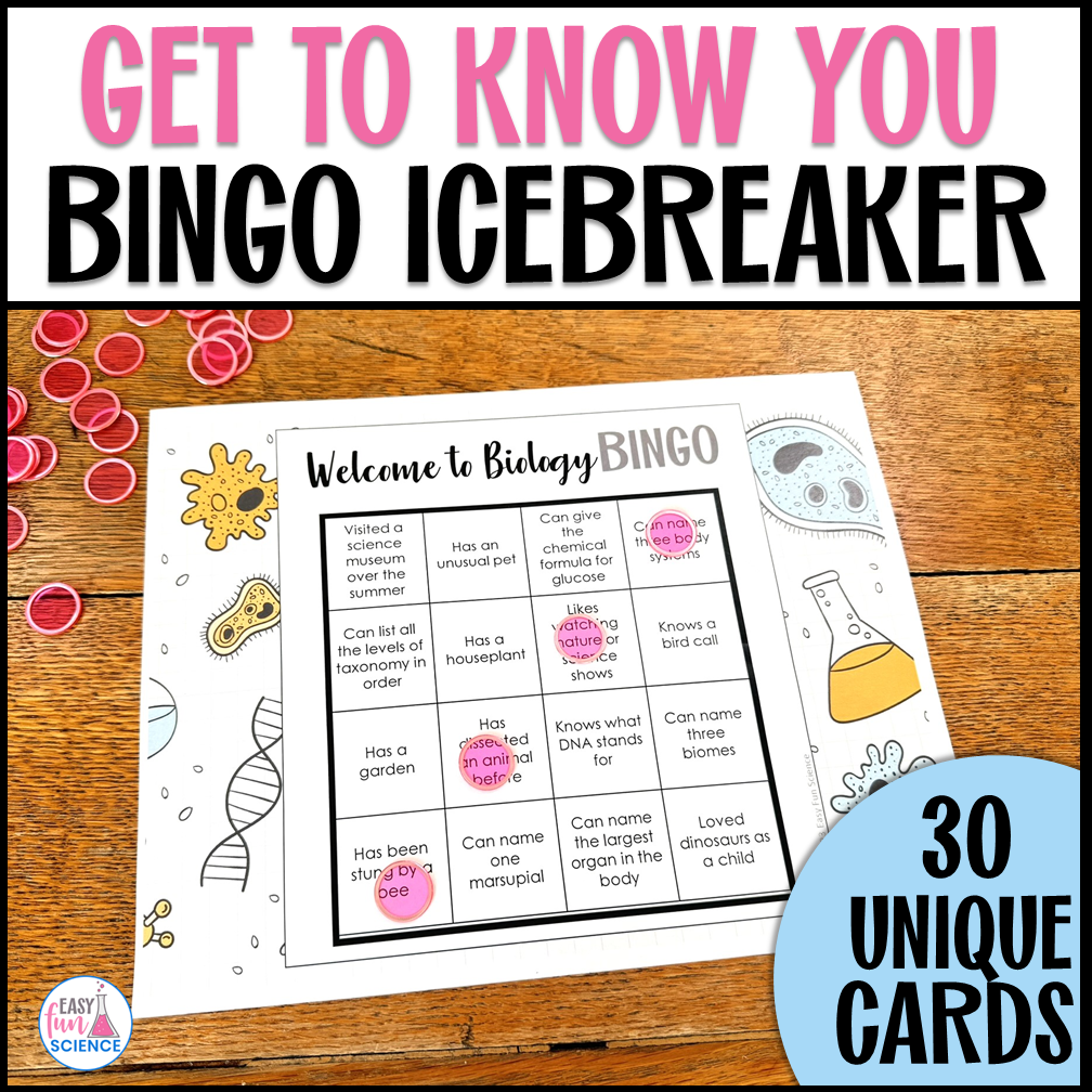 Get to know you bingo for high school biology