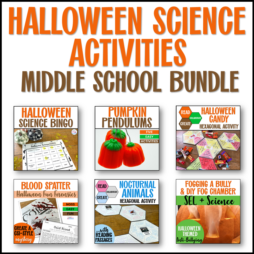 Bundle of 7 Halloween science activities for middle school students