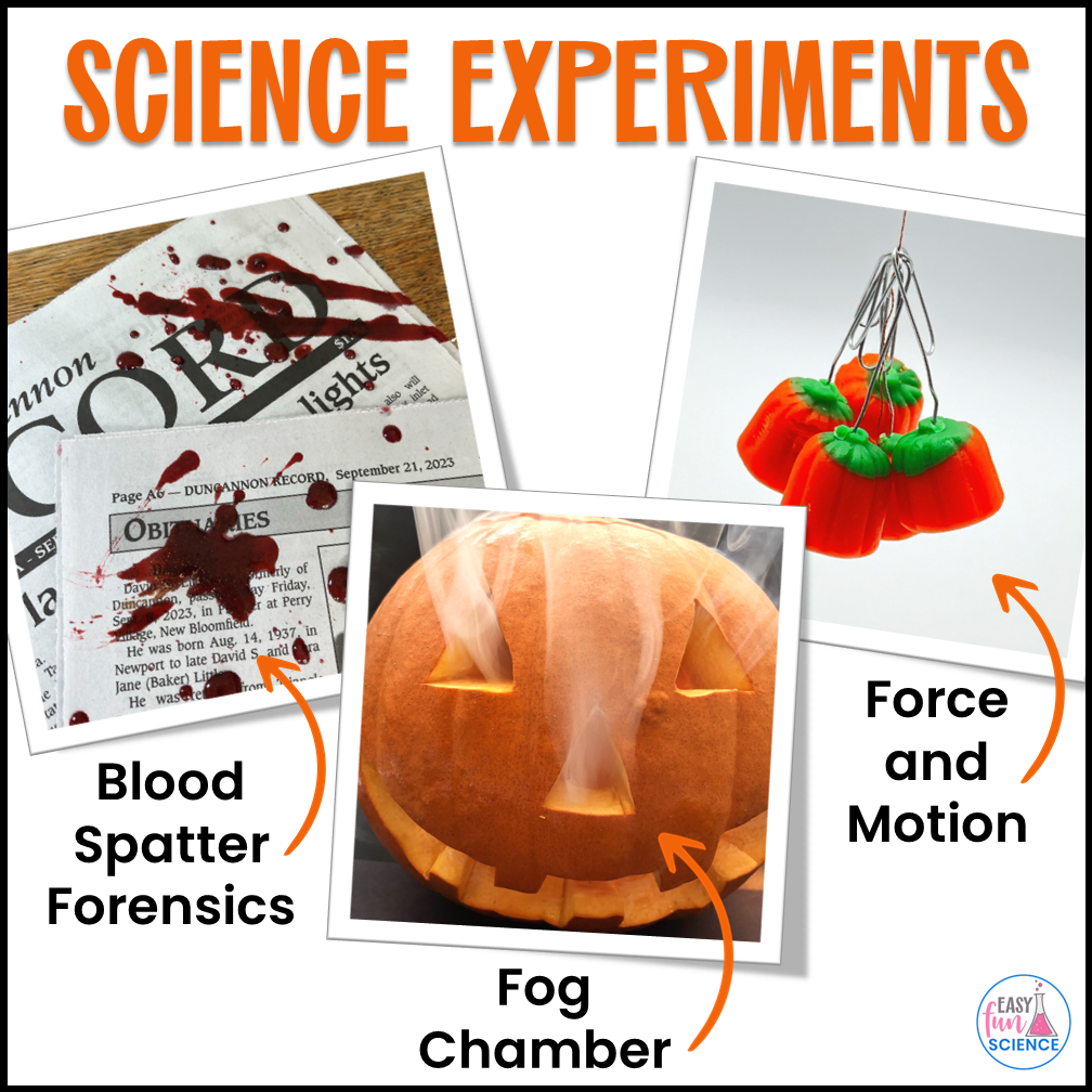 Three science experiments with a Halloween theme