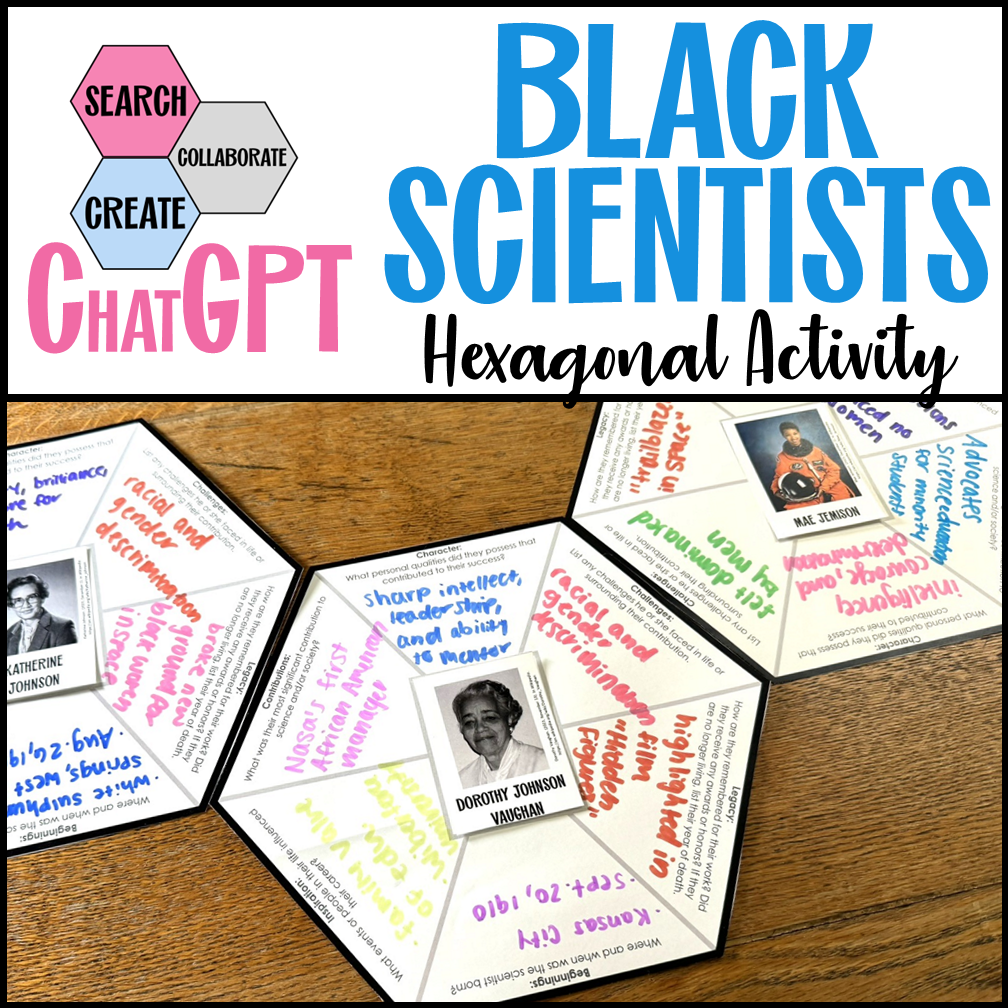 Black Scientists hexagonal thinking activity