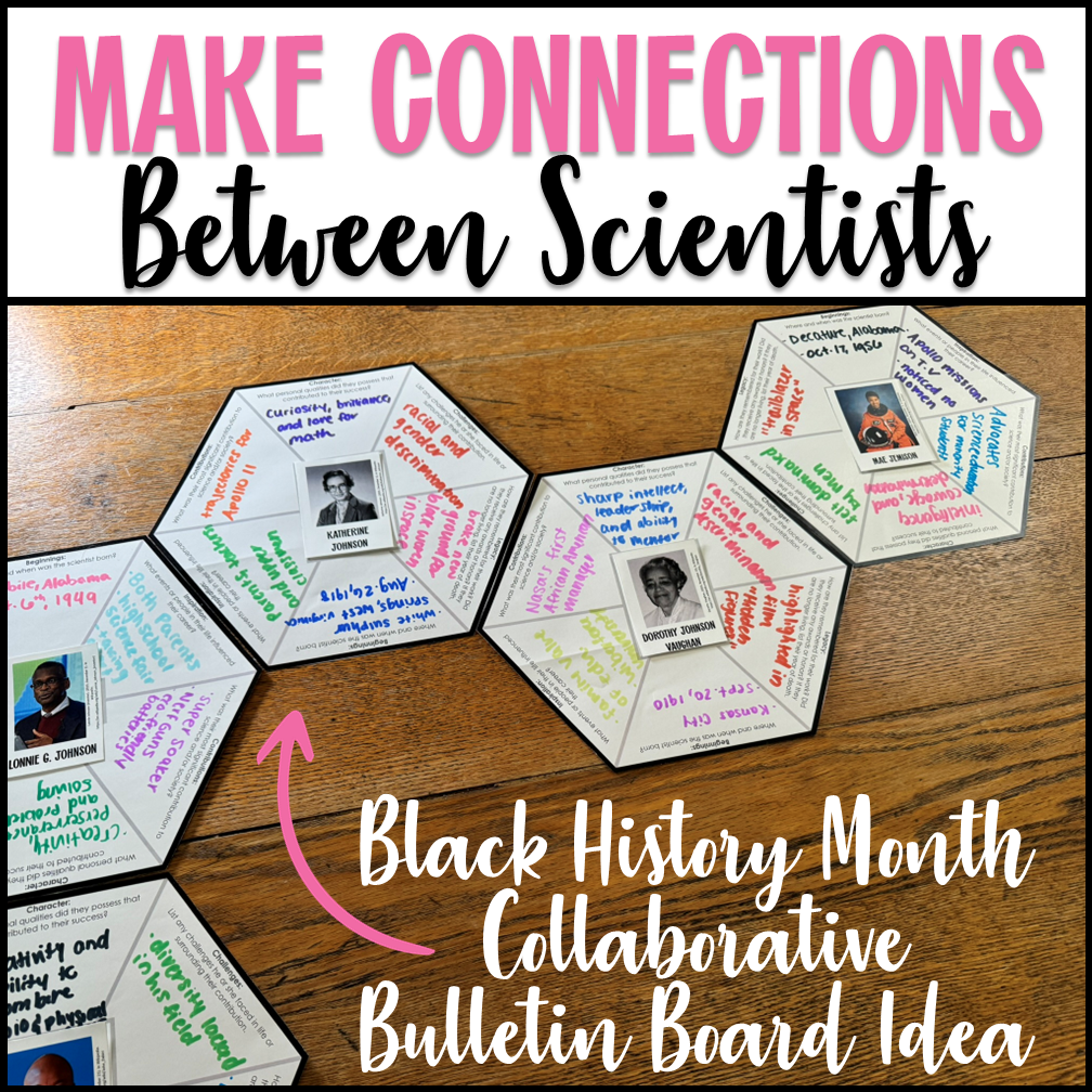 Collaborative Bulletin Board for Black History Month about Black Scientists